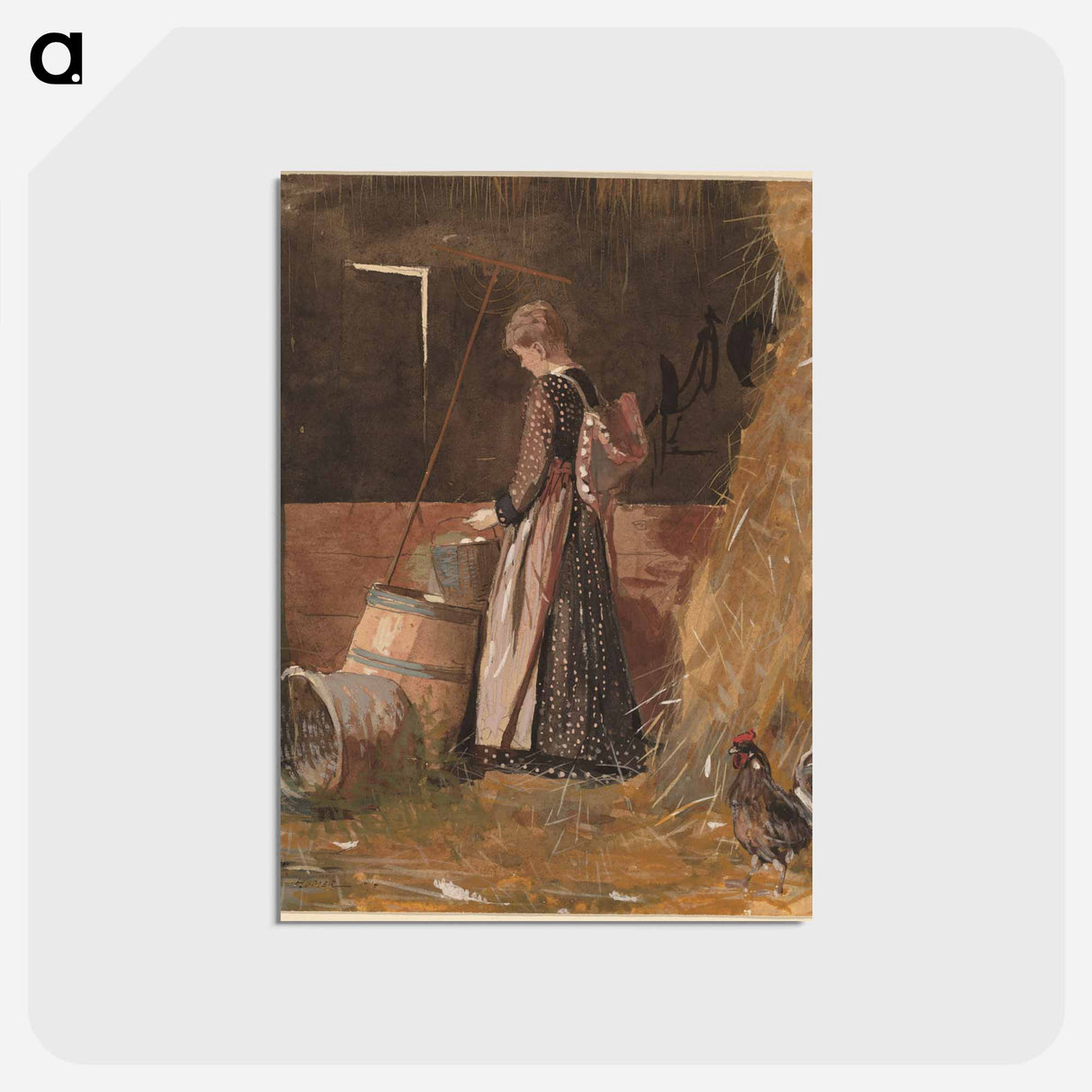 アートポストカード-Fresh Eggs - ウィンスロー ホーマー Postcard.