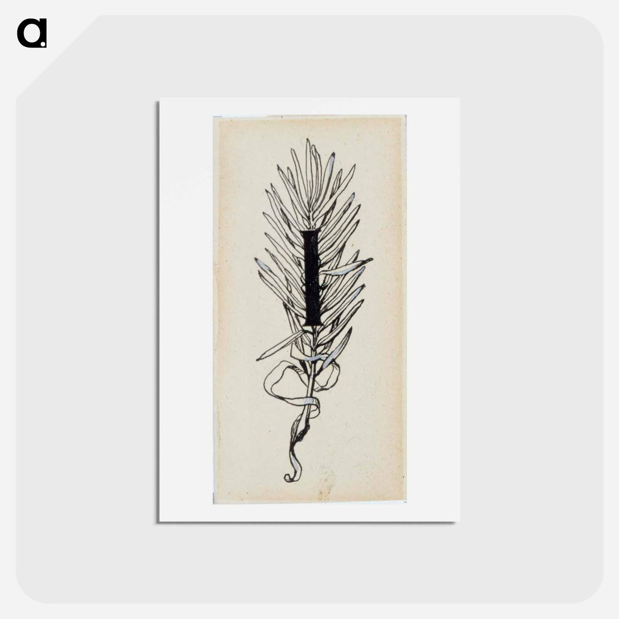 アートポストカード-Initial i for poem number fifteen stolt - アルバート エーデルフェルト Postcard.