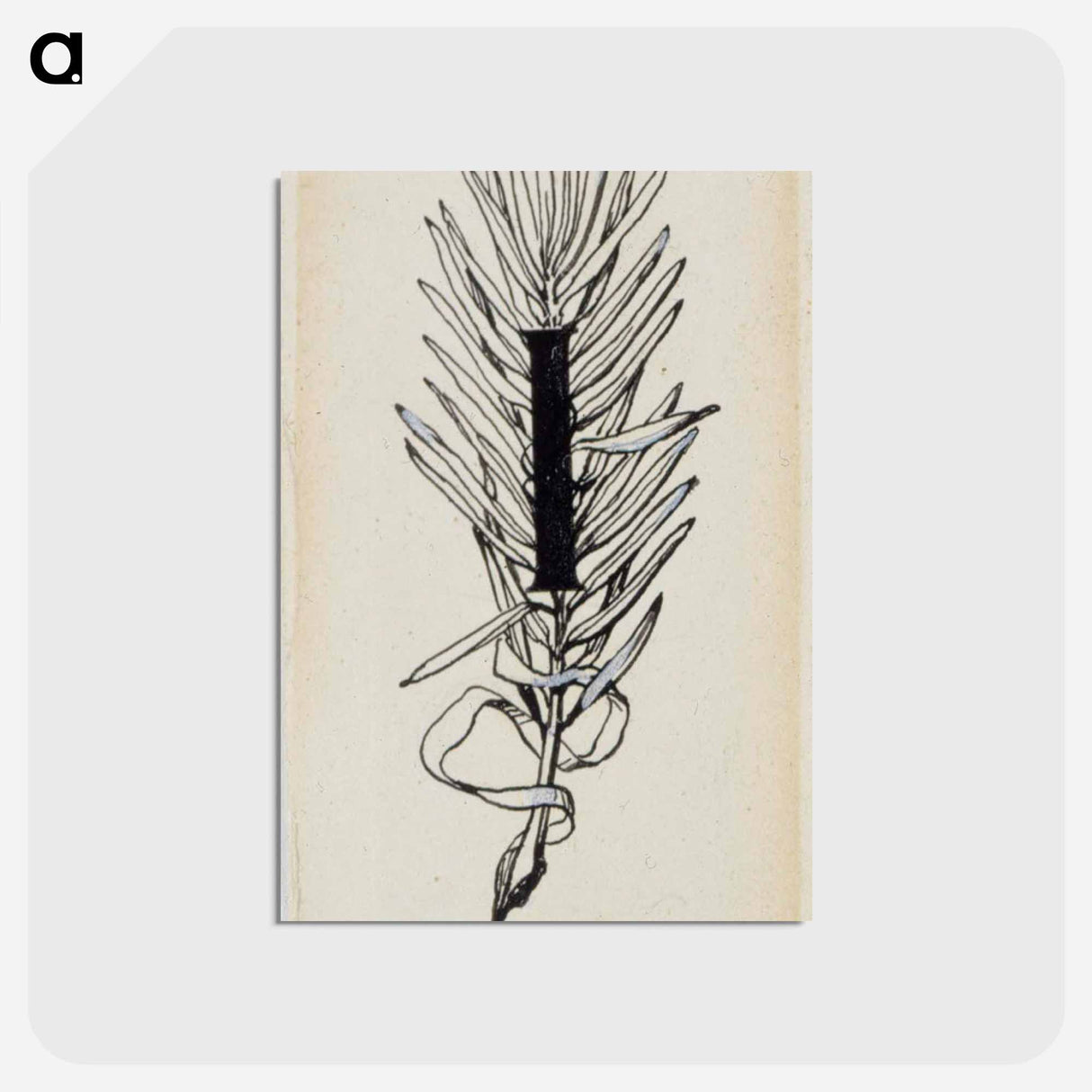 アートポストカード-Initial i for poem number fifteen stolt - アルバート エーデルフェルト Postcard.