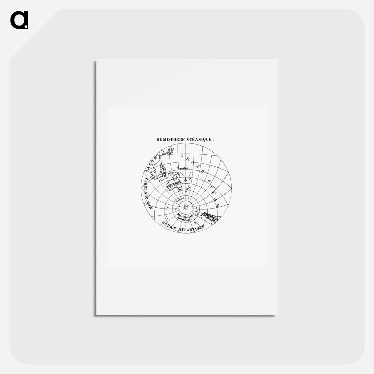 アートポストカード-World atlas from Voyeur's Checklist - アンティーク地図 Postcard.
