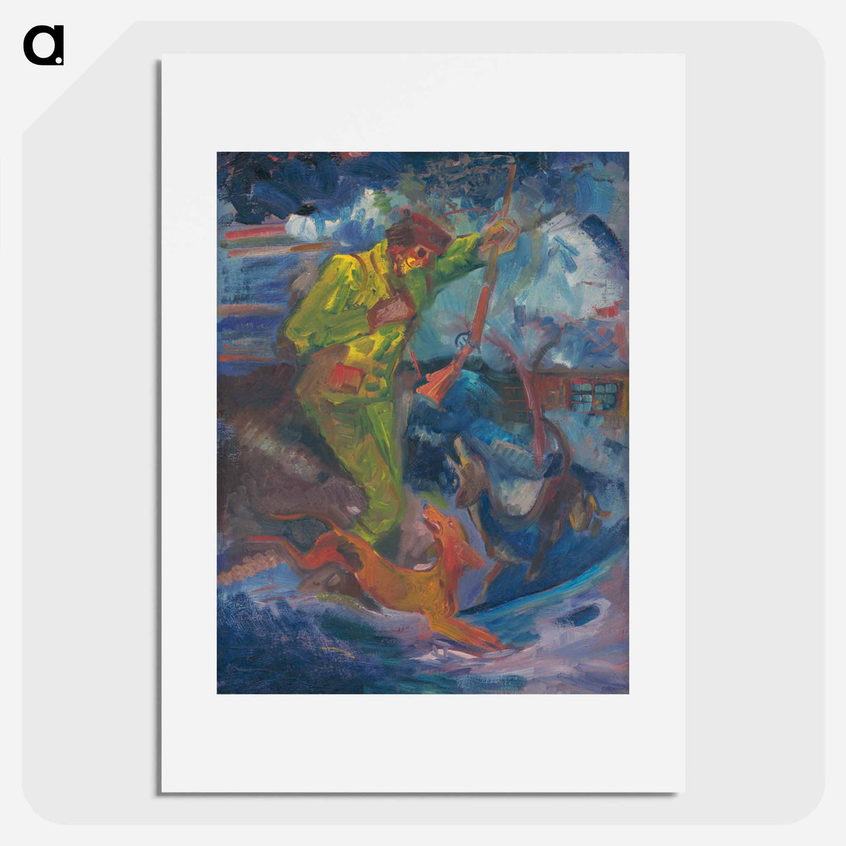 Hunter with dogs - アーノルド ピーター ワイズ クビンチャン Poster.