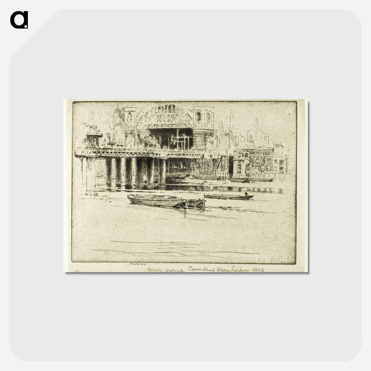 アートポストカード-Cannon Street Station, from the River
- ジョセフ ペネル Postcard.