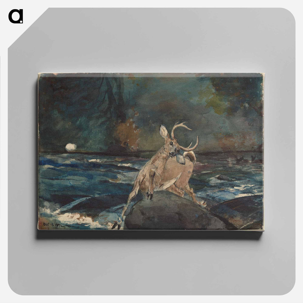 アートパネル-A Good Shot, Adirondacks - ウィンスロー ホーマー Canvas.