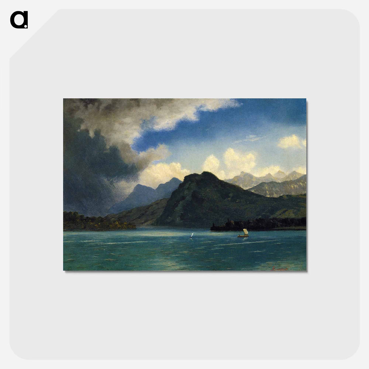 アートポストカード-Approaching Storm - アルバート ビアスタット Postcard.