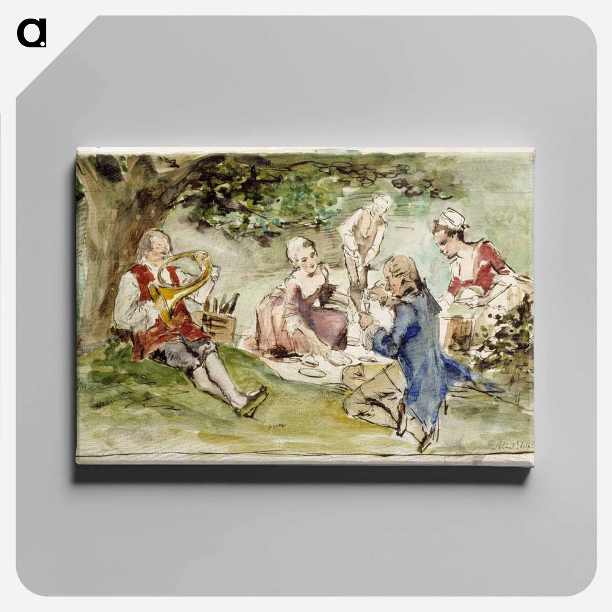 Huvila lähteen vierellä, harjoitelma - アルバート エーデルフェルト Canvas.