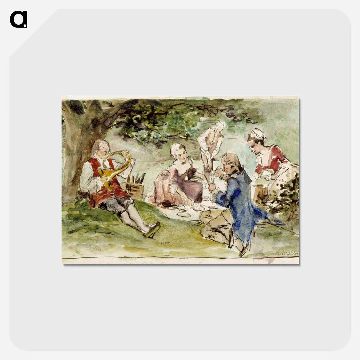 Huvila lähteen vierellä, harjoitelma - アルバート エーデルフェルト Postcard.