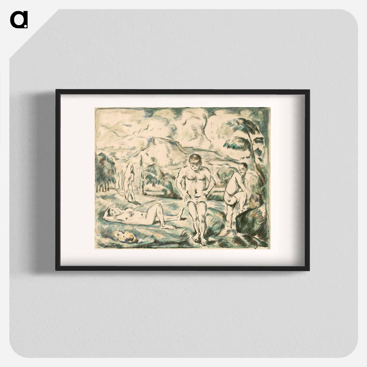 アートポスター-Large Bathers - ポール セザンヌ Poster.