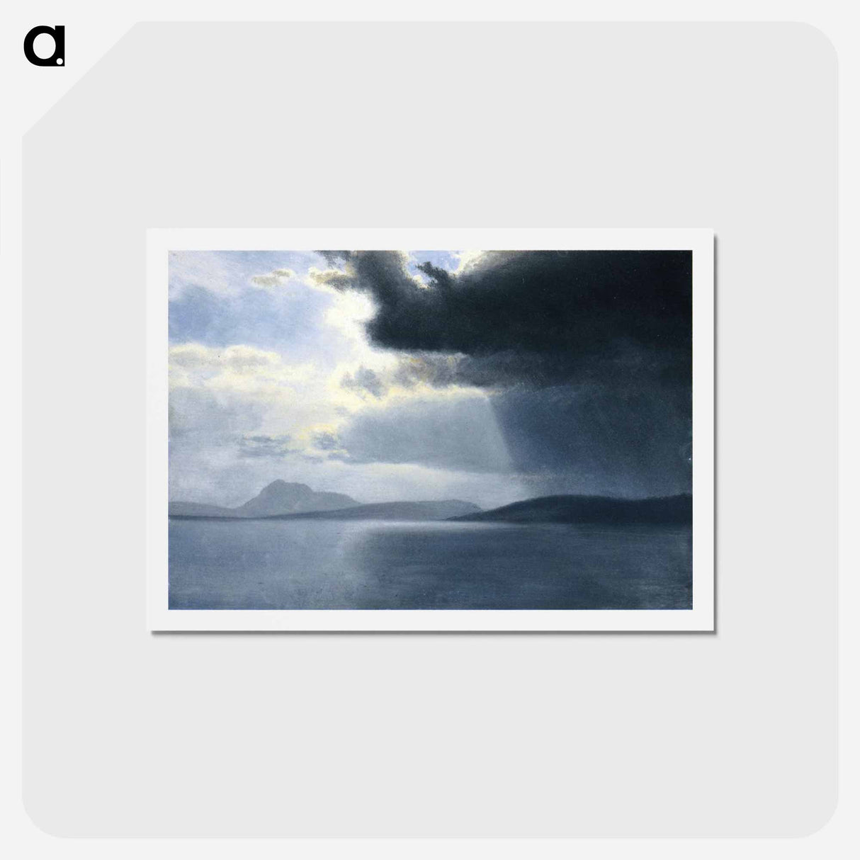 アートポストカード-Approaching Thunderstorm on the Hudson River - アルバート ビアスタット Postcard.