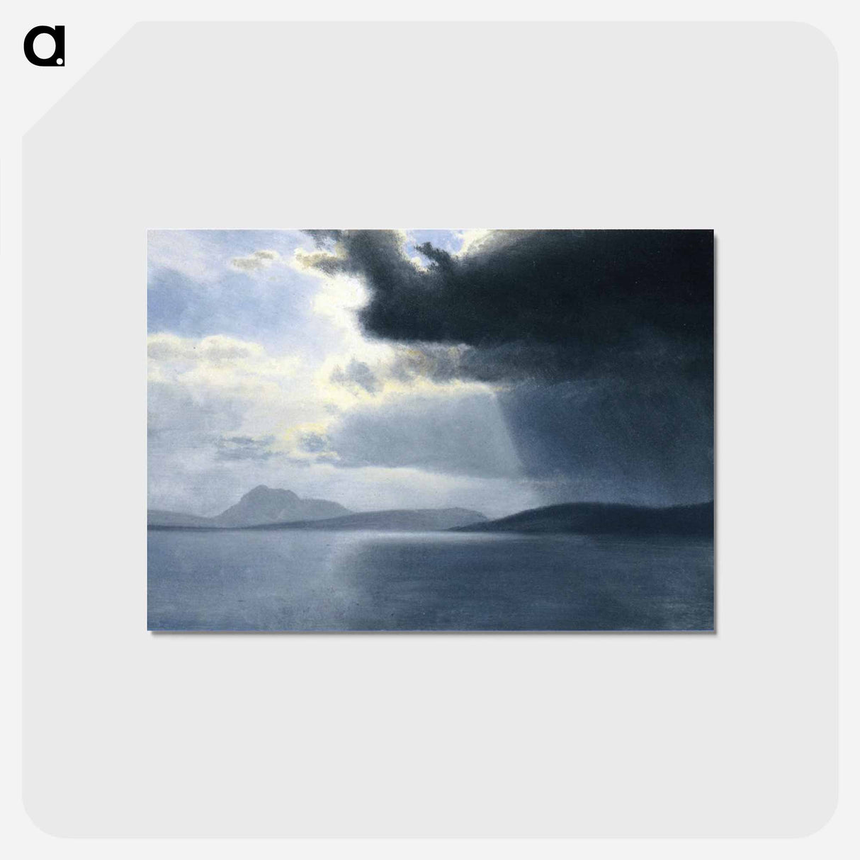 アートポストカード-Approaching Thunderstorm on the Hudson River - アルバート ビアスタット Postcard.