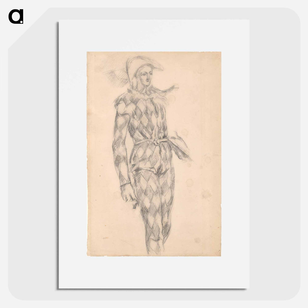 アートポスター-Study of a Harlequin - ポール セザンヌ Poster.