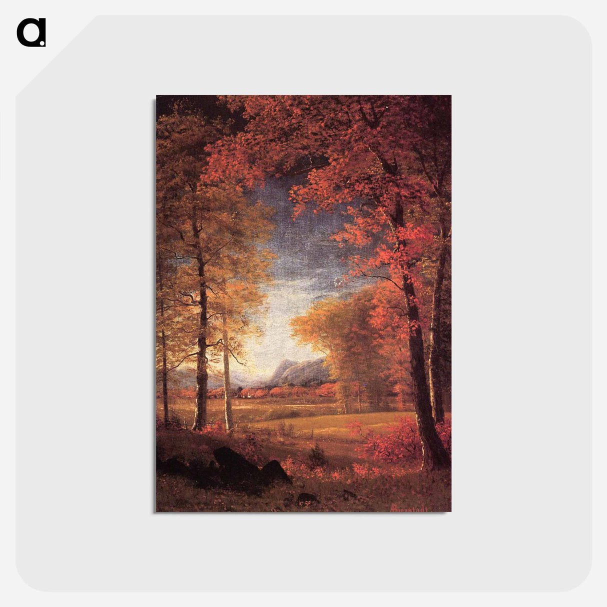 アートポストカード-Autumn in America, Oneida County, New York - アルバート ビアスタット Postcard.