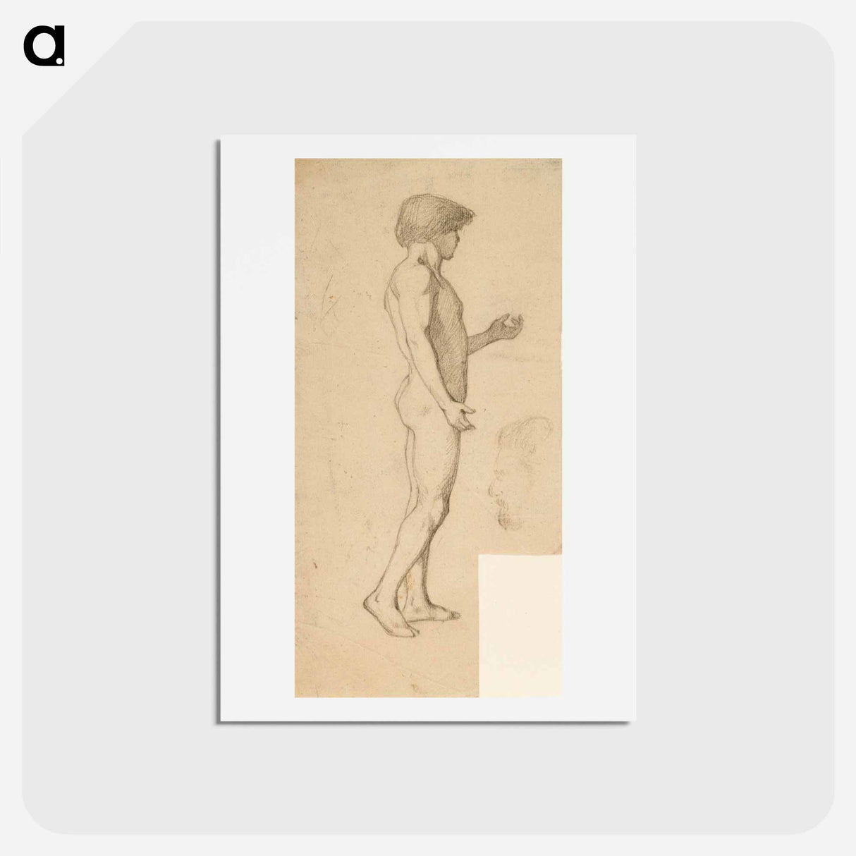 Seisova miesmalli - アルバート エーデルフェルト Postcard.