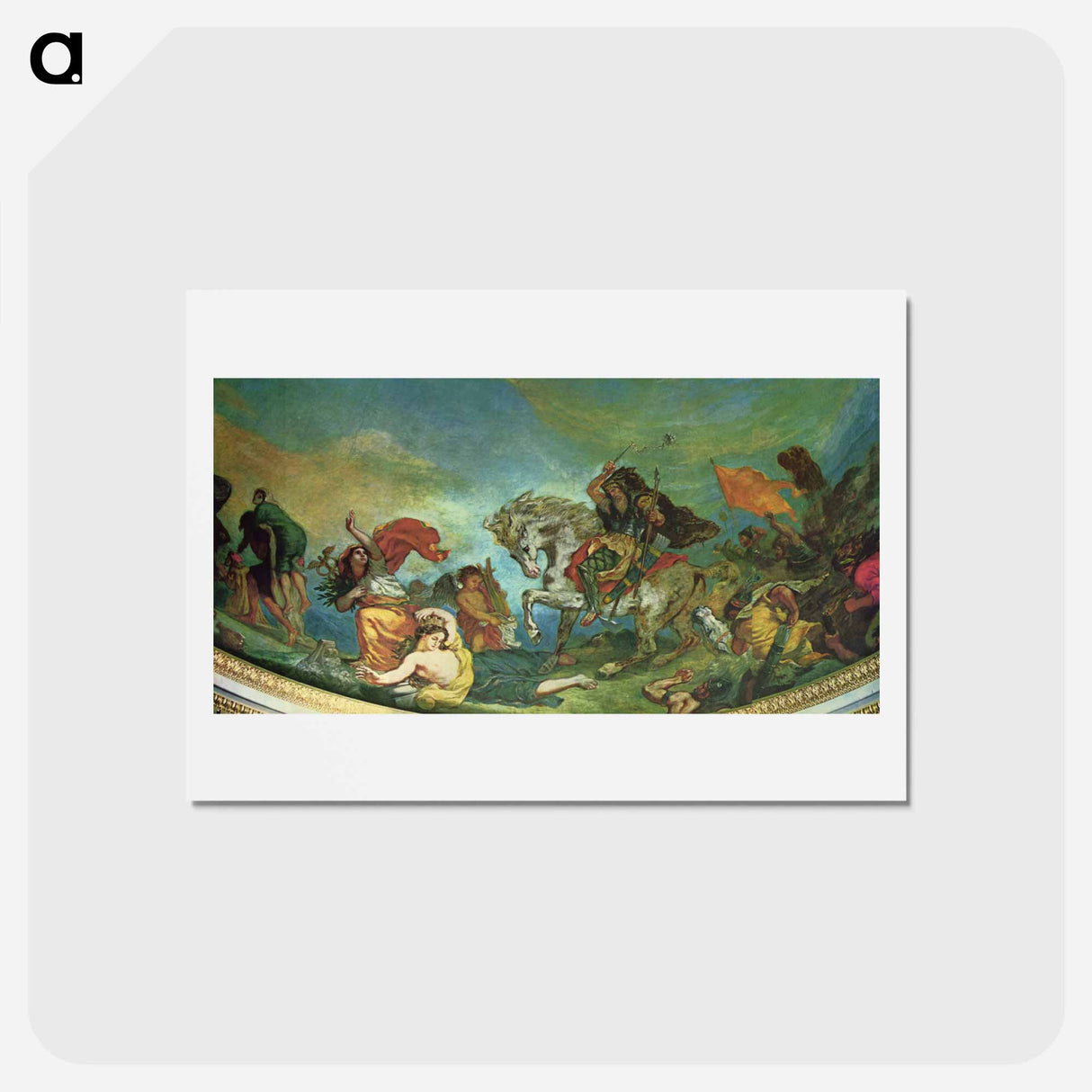 アートポストカード-Attila and his Hordes Overrun Italy and the Arts - ウジェーヌ ドラクロワ Postcard.
