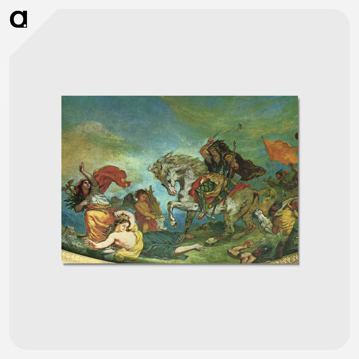 アートポストカード-Attila and his Hordes Overrun Italy and the Arts - ウジェーヌ ドラクロワ Postcard.