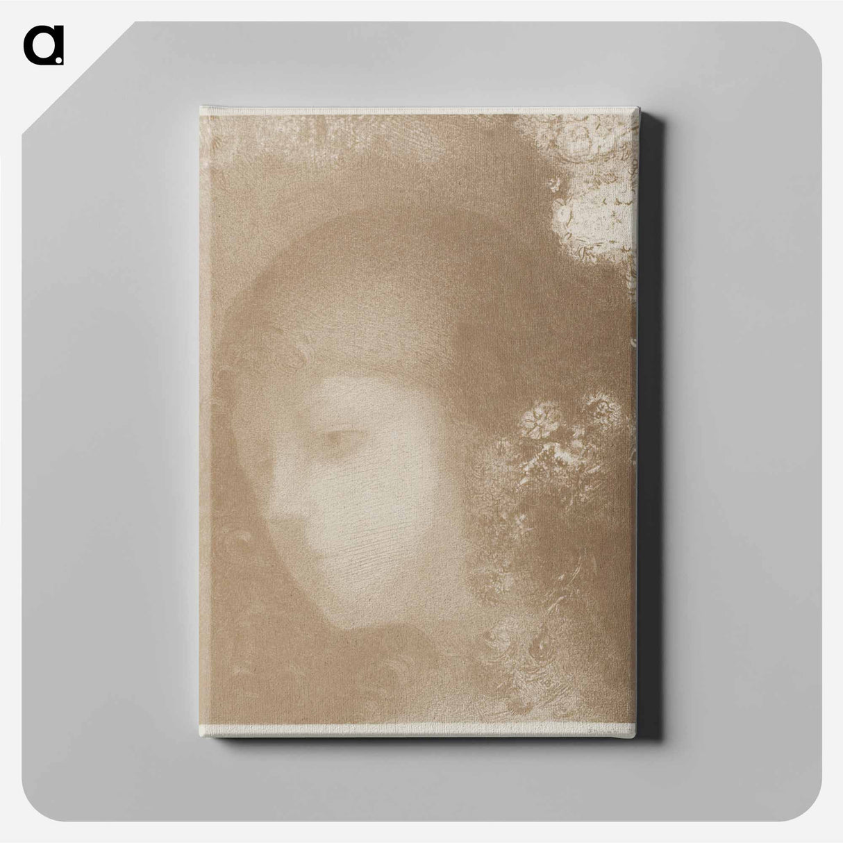 Child's Head With Flowers - オディロン ルドン Canvas.