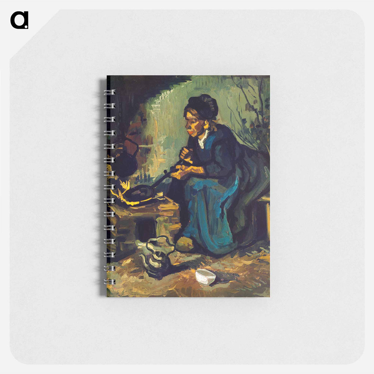 Peasant Woman Cooking by a Fireplace - フィンセント ファン ゴッホ Memo.