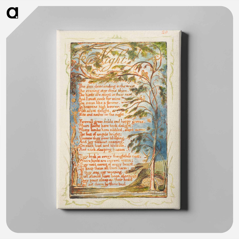 Songs of Innocence and of Experience: Night - ウィリアム ブレイク Canvas.