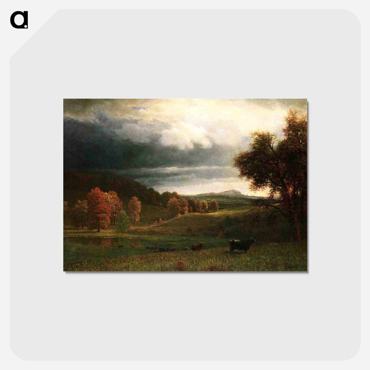 アートポストカード-Autumn Landscape - アルバート ビアスタット Postcard.