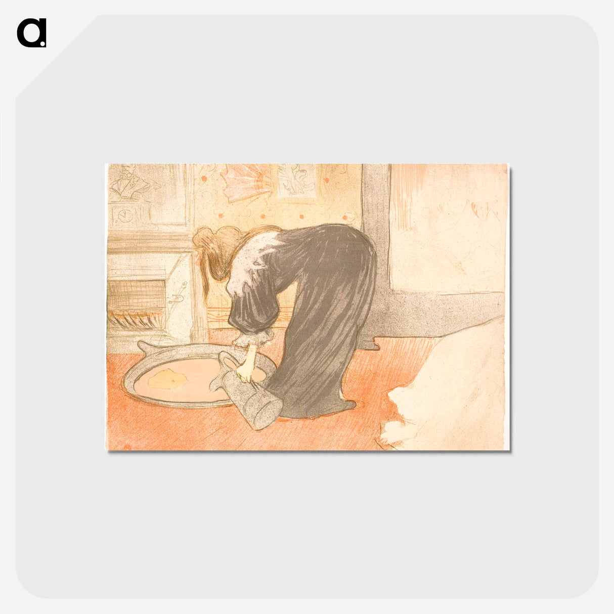 アートポストカード-Femme au Tub - アンリ ド トゥールーズ ロートレック Postcard.