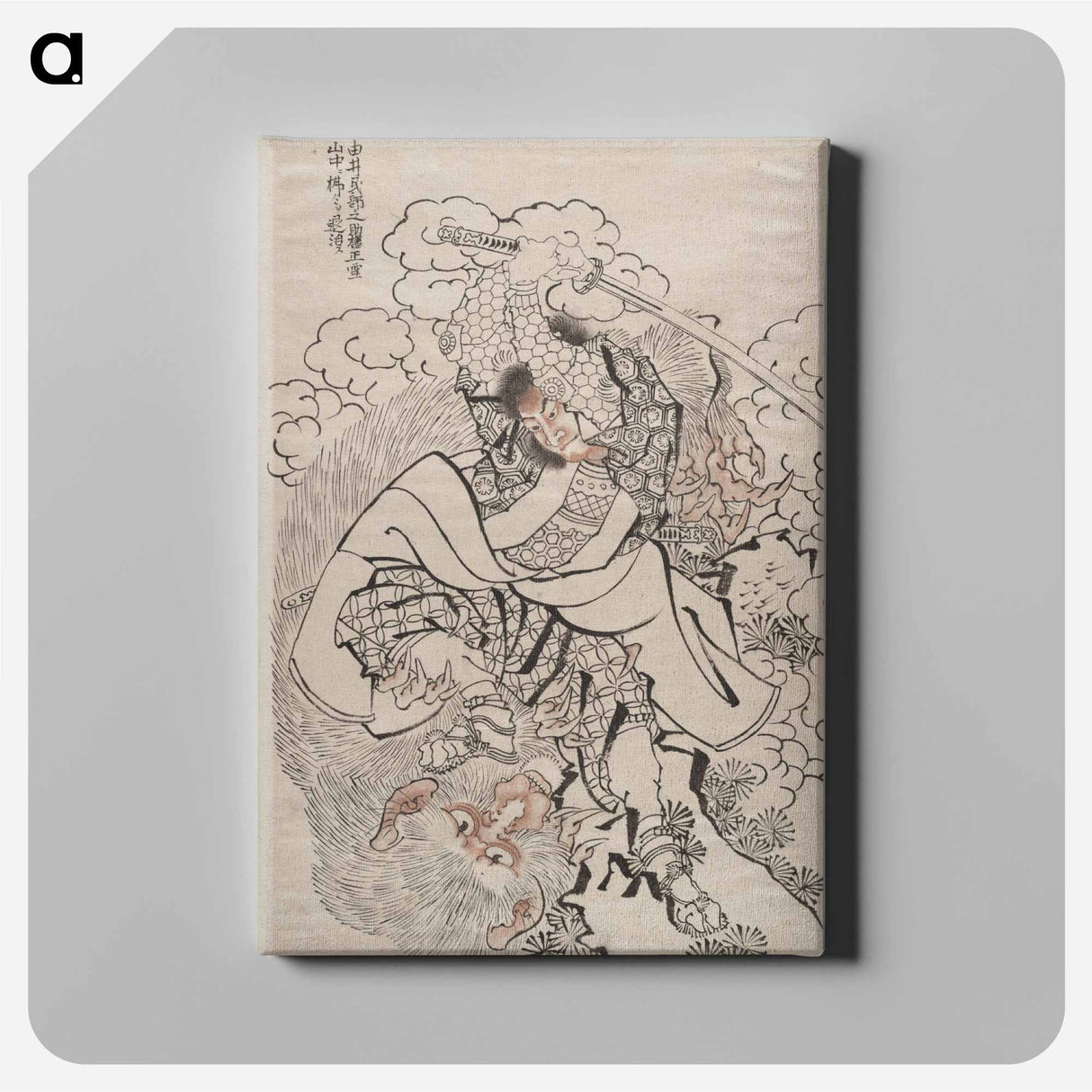 アートパネル-Katsushika Hokusai’s samurai, Album of Sketches - 葛飾 北斎 Canvas.