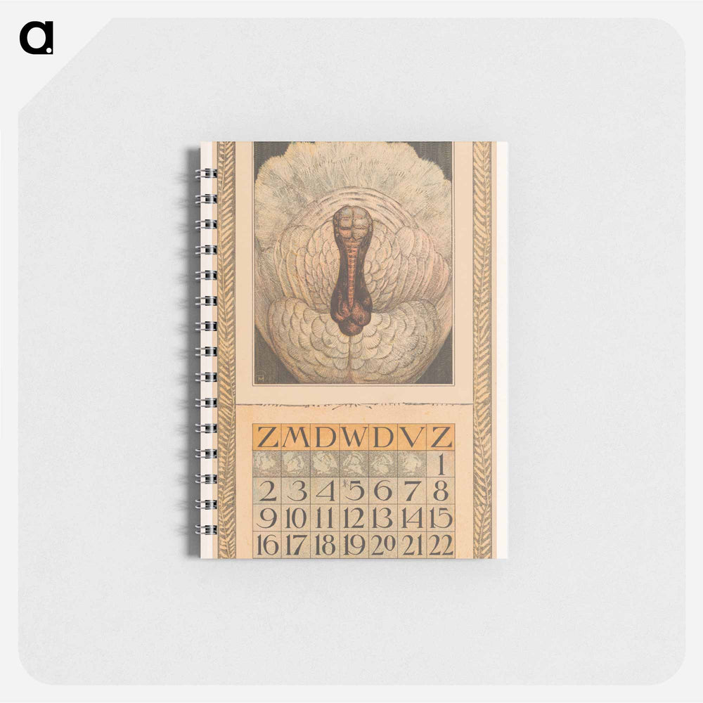 Kalenderblad juli met kalkoen - テオ ヴァン ホイテマ Memo.