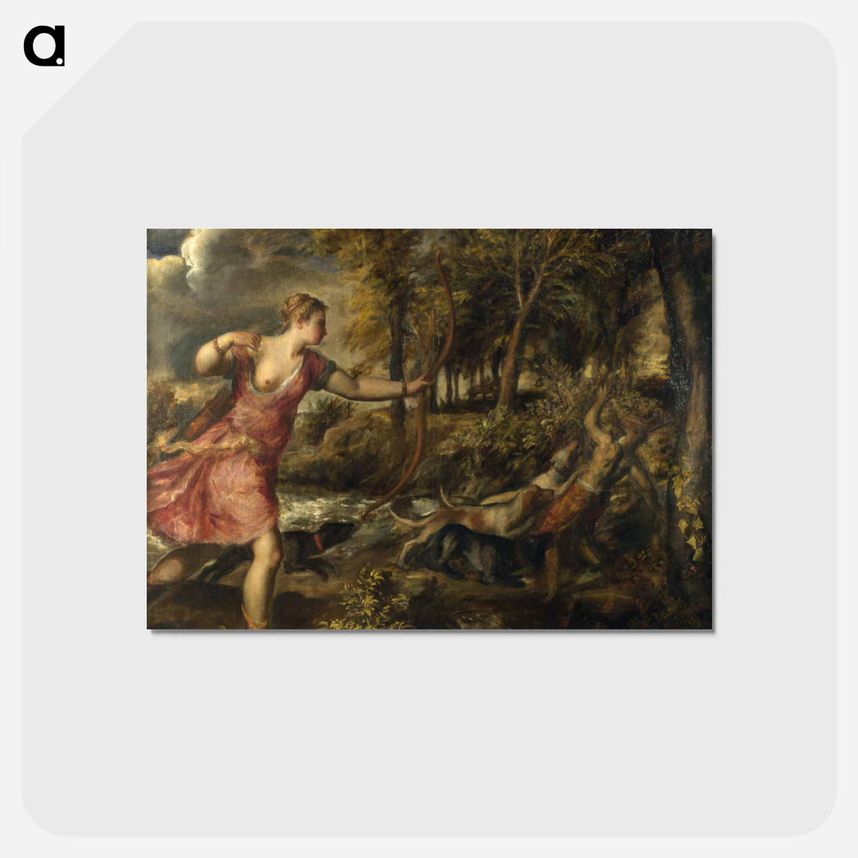 Death of Actaeon - ティツィアーノ ヴェチェッリオ Postcard.