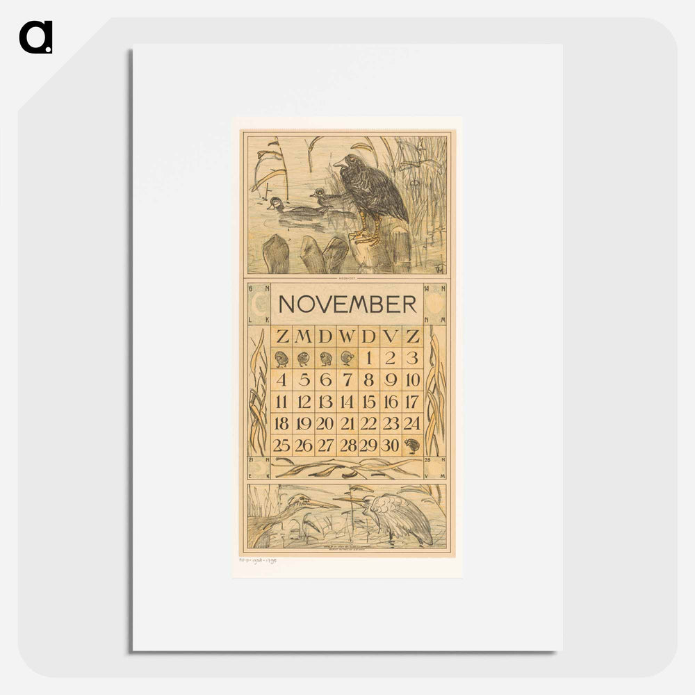 Calendar November with a little something for the night - Theo van Hoytema Poster.