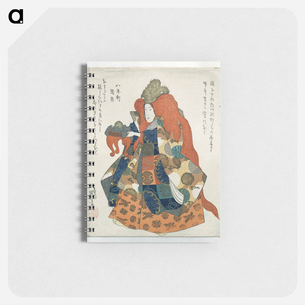 Vrouw met draken kroon en offertafeltje - 歌川 国芳 Memo.