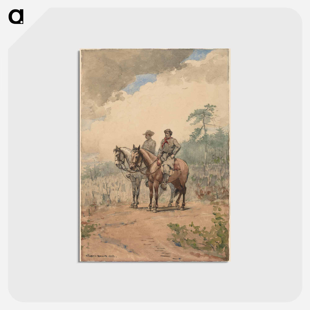 アートポストカード-Two Scouts - ウィンスロー ホーマー Postcard.