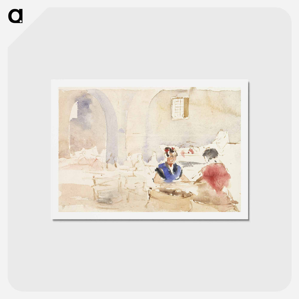 アートポストカード-Interior from Spain (Tobacco Factory in Seville) - アルバート エーデルフェルト Postcard.