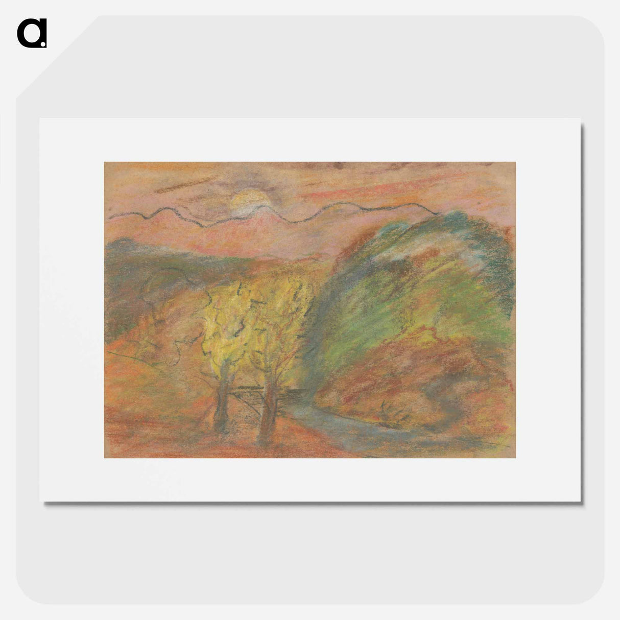 Hilly landscape - アーノルド ピーター ワイズ クビンチャン Poster.