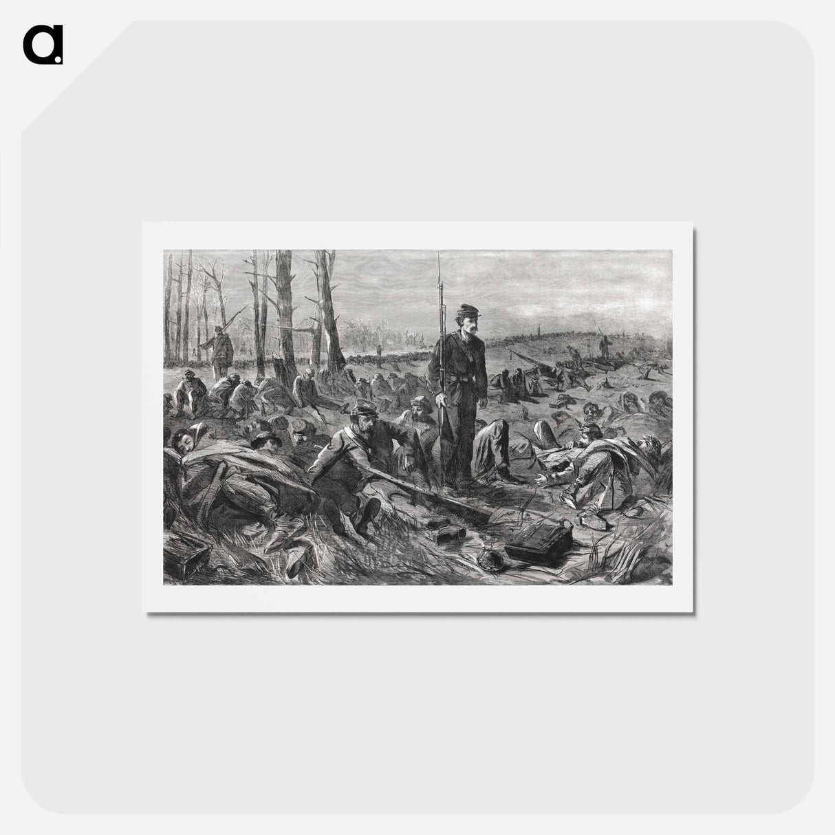 アートポストカード-Army of the Potomac–Sleeping on Their Arms - ウィンスロー ホーマー Postcard.