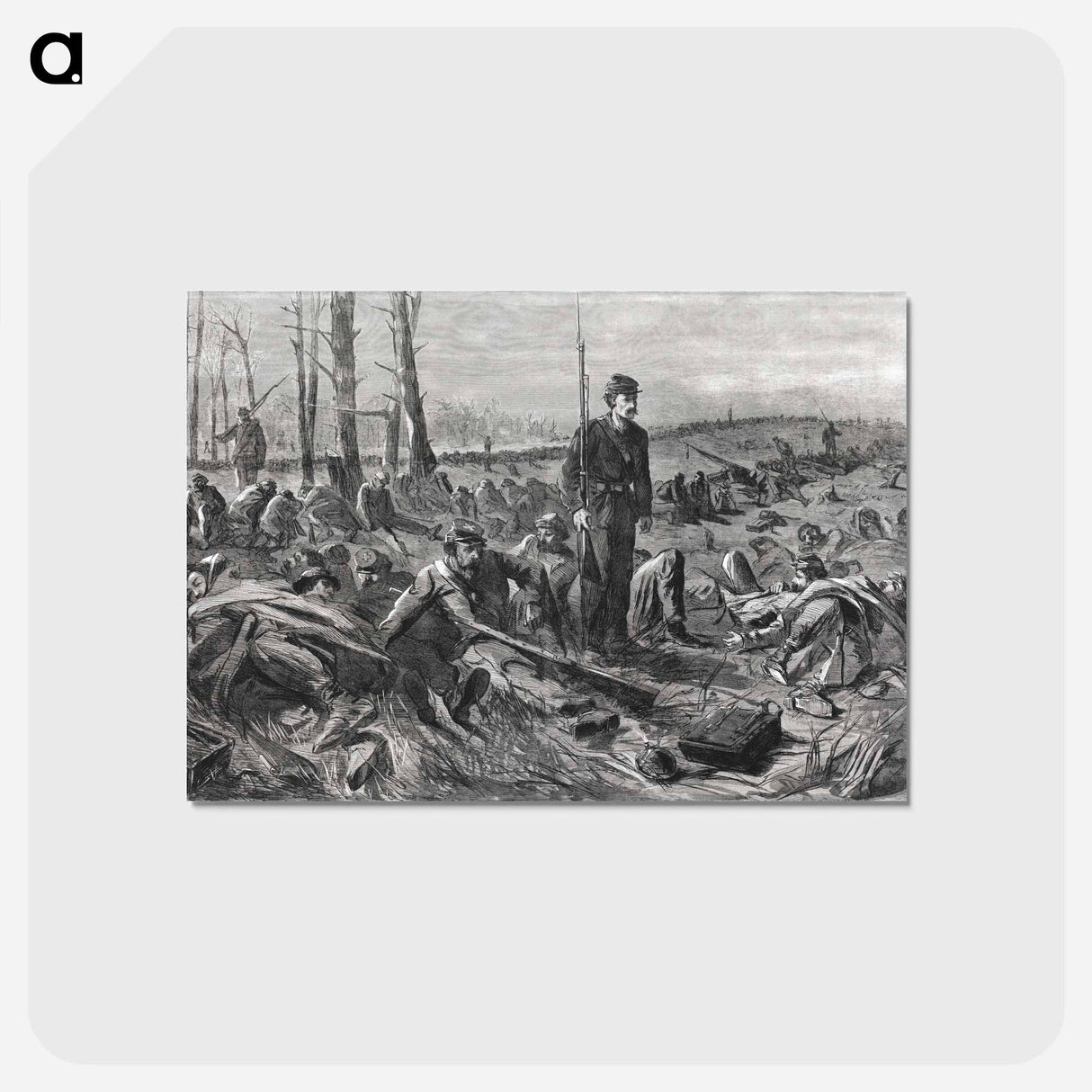 アートポストカード-Army of the Potomac–Sleeping on Their Arms - ウィンスロー ホーマー Postcard.