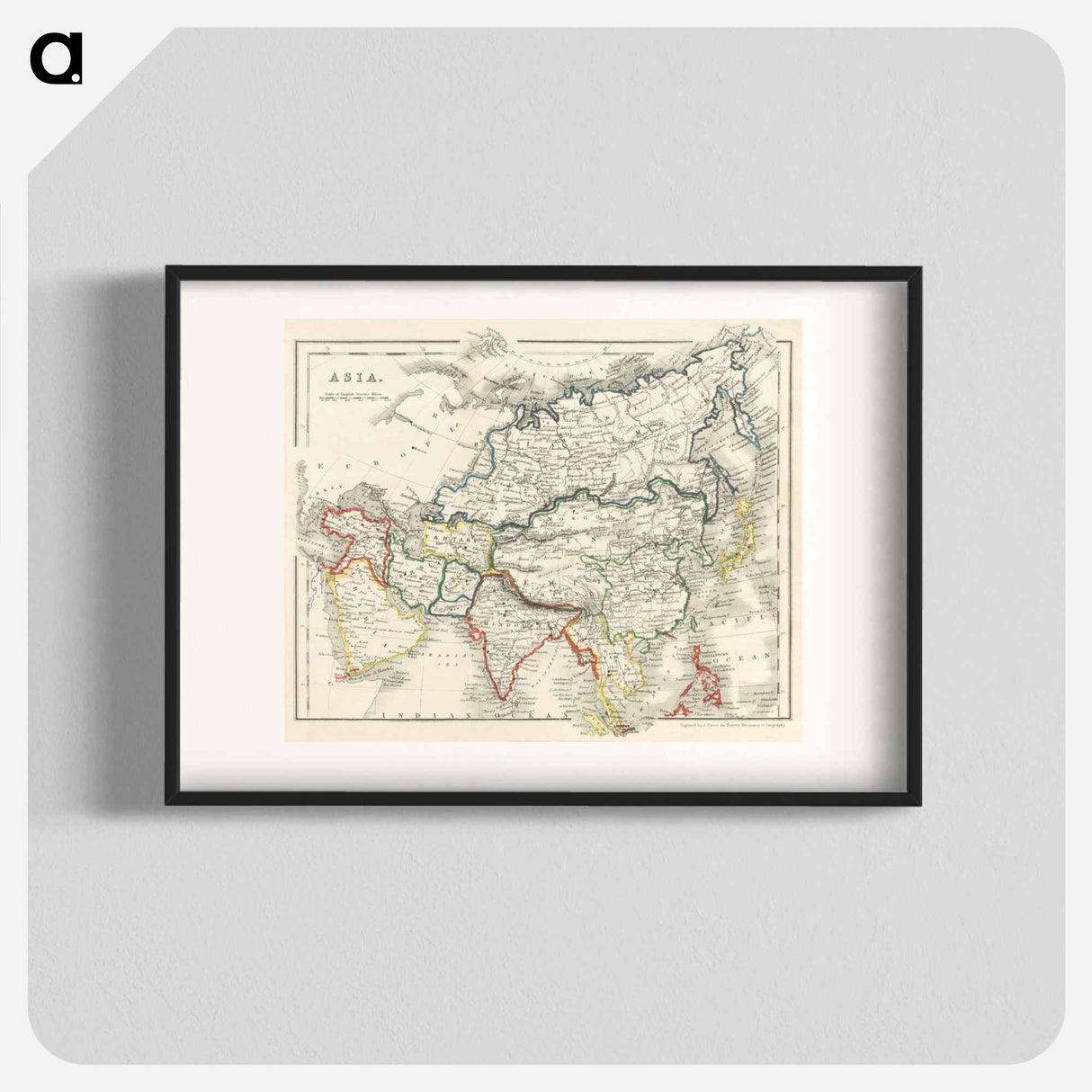 Beeton's Dictionary of Geography - アンティーク地図 Poster.