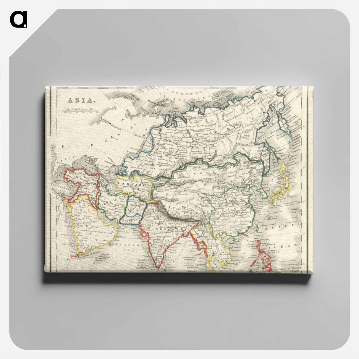 Beeton's Dictionary of Geography - アンティーク地図 Canvas.