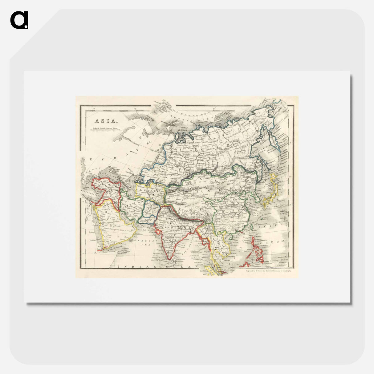 Beeton's Dictionary of Geography - アンティーク地図 Poster.