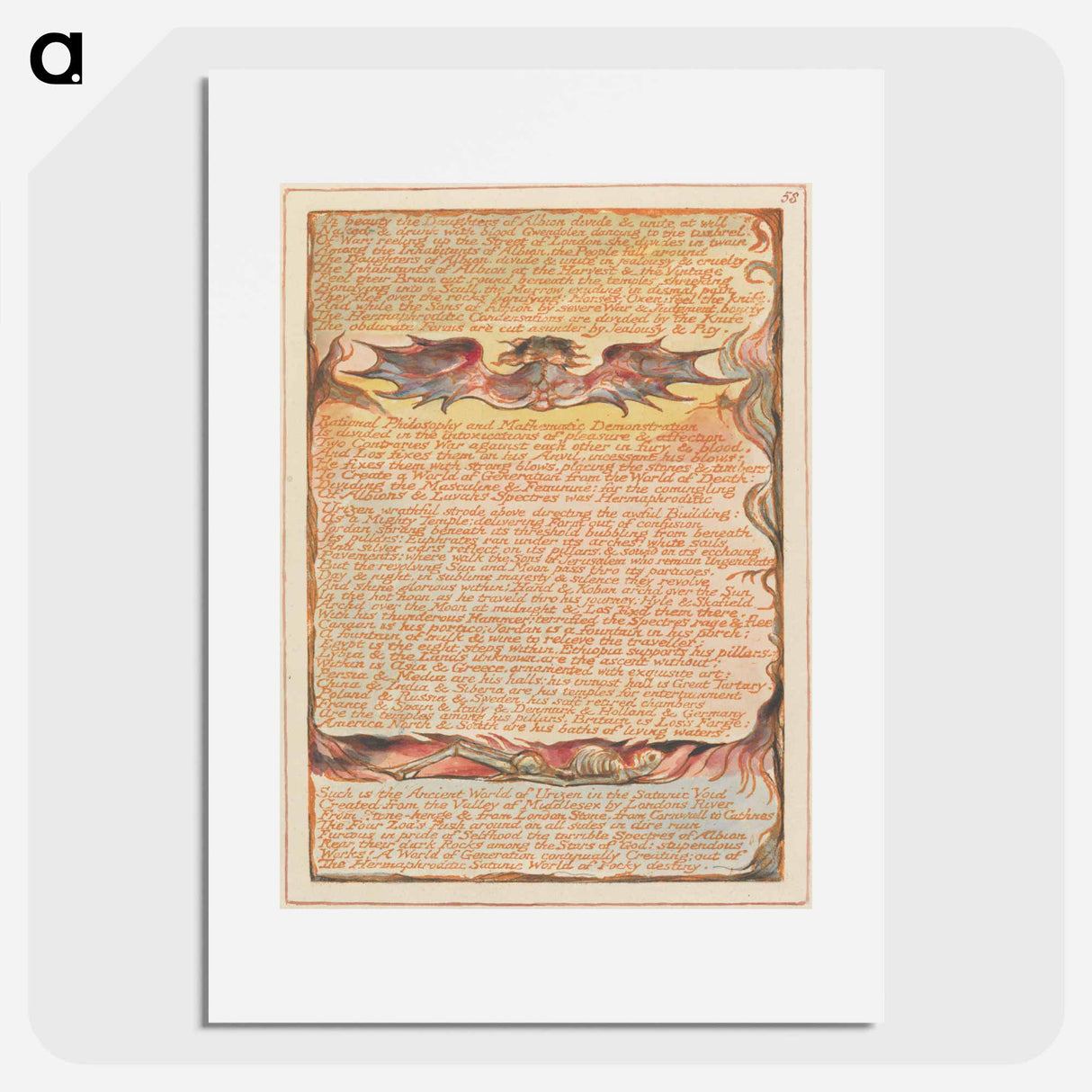 アートポスター-Jerusalem, Plate 58 - ウィリアム ブレイク Poster.
