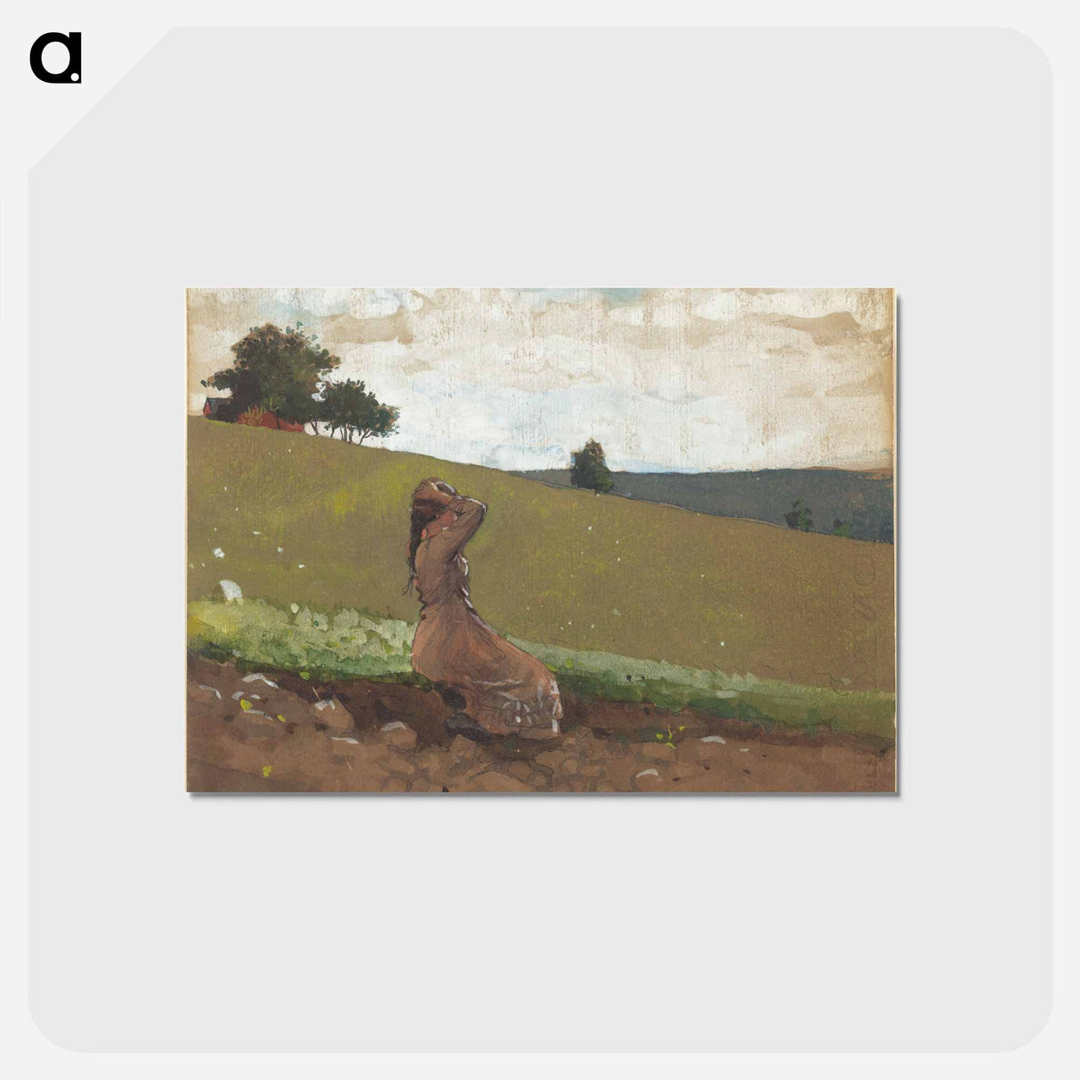 アートポストカード-The Green Hill - ウィンスロー ホーマー Postcard.