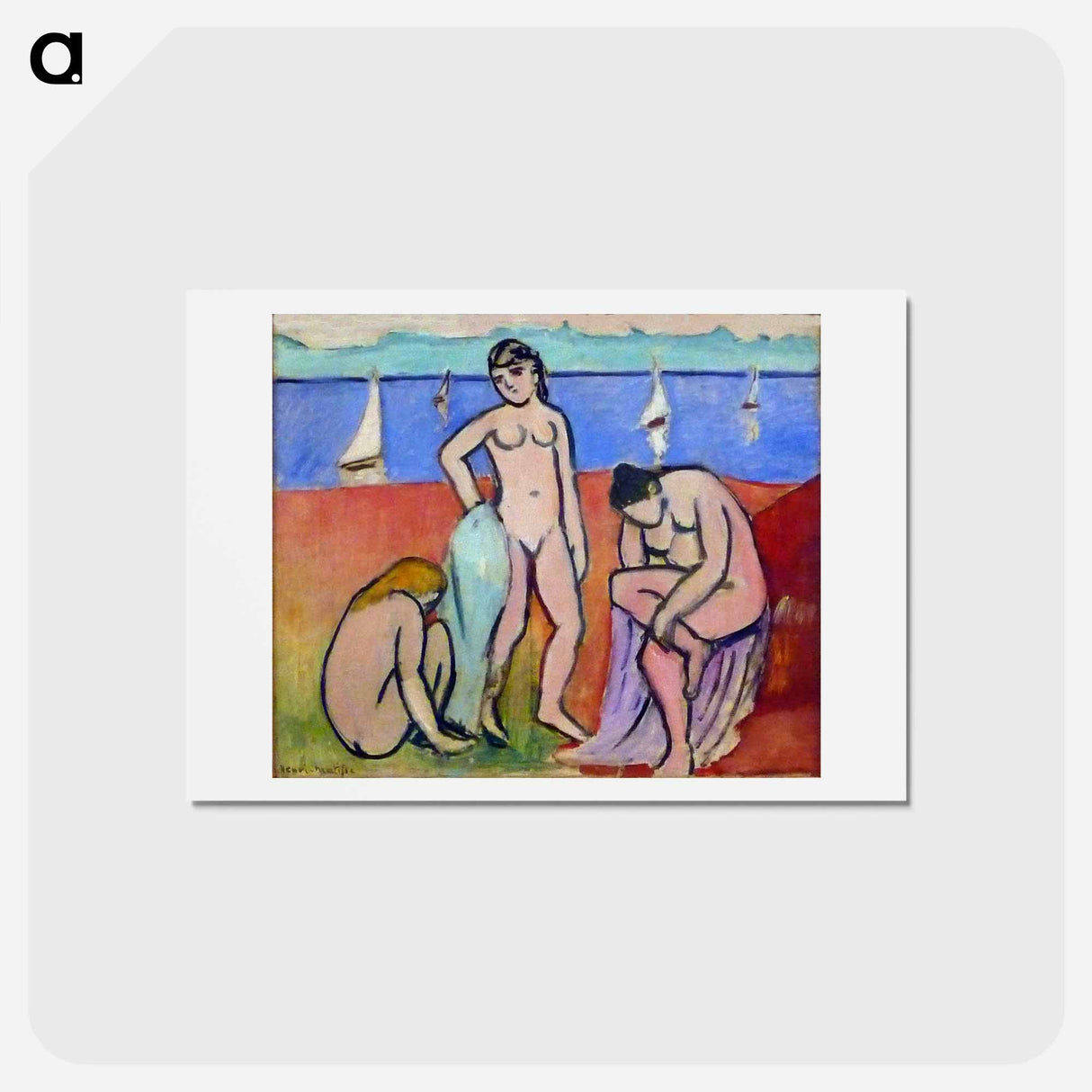 アートポストカード-Three Bathers - アンリ マティス Postcard.