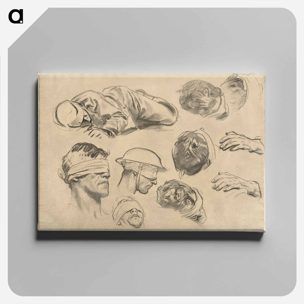 Studies for "Gassed" by John Singer Sargent - John Singer Sargent Canvas.
