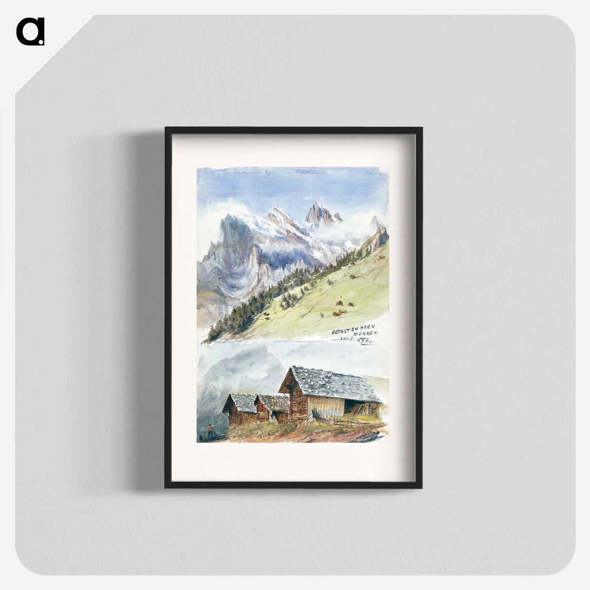 Gspaltenhorn, Mürren from Splendid Mountain Watercolours Sketchbook by John Singer Sargent - John Singer Sargent Poster.