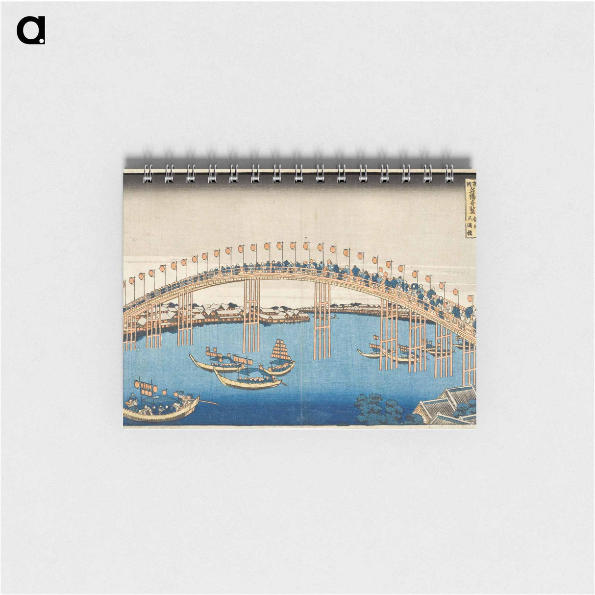 Hokusai's Tenman Bridge at Settsu Province - 葛飾 北斎 Memo.