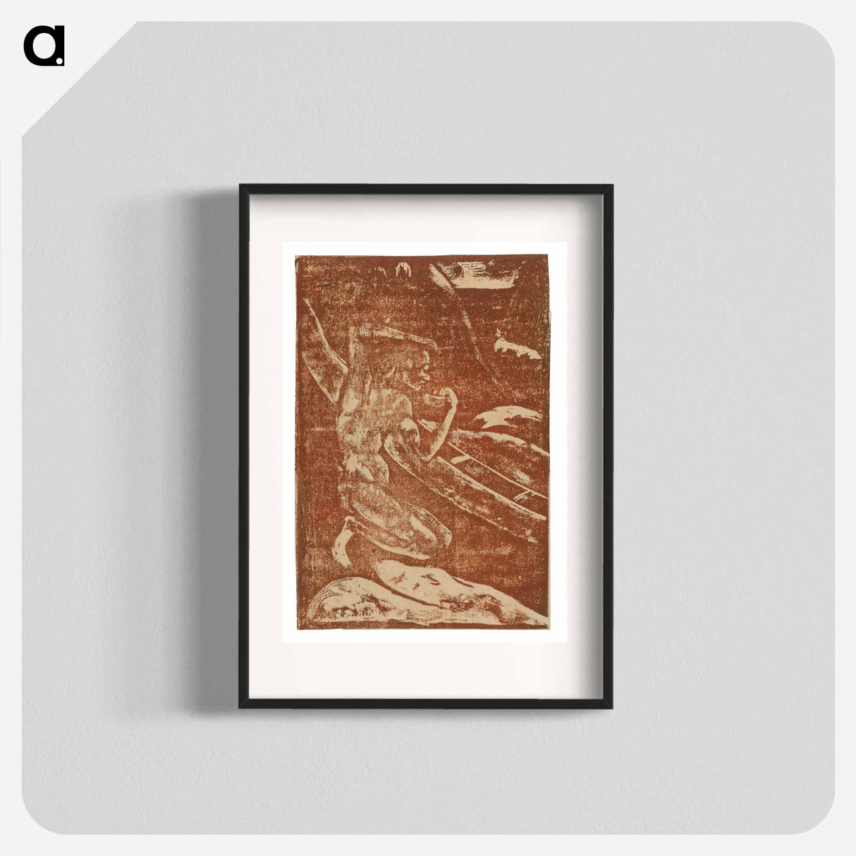 A Fisherman Drinking Beside His Canoe - Paul Gauguin Poster.