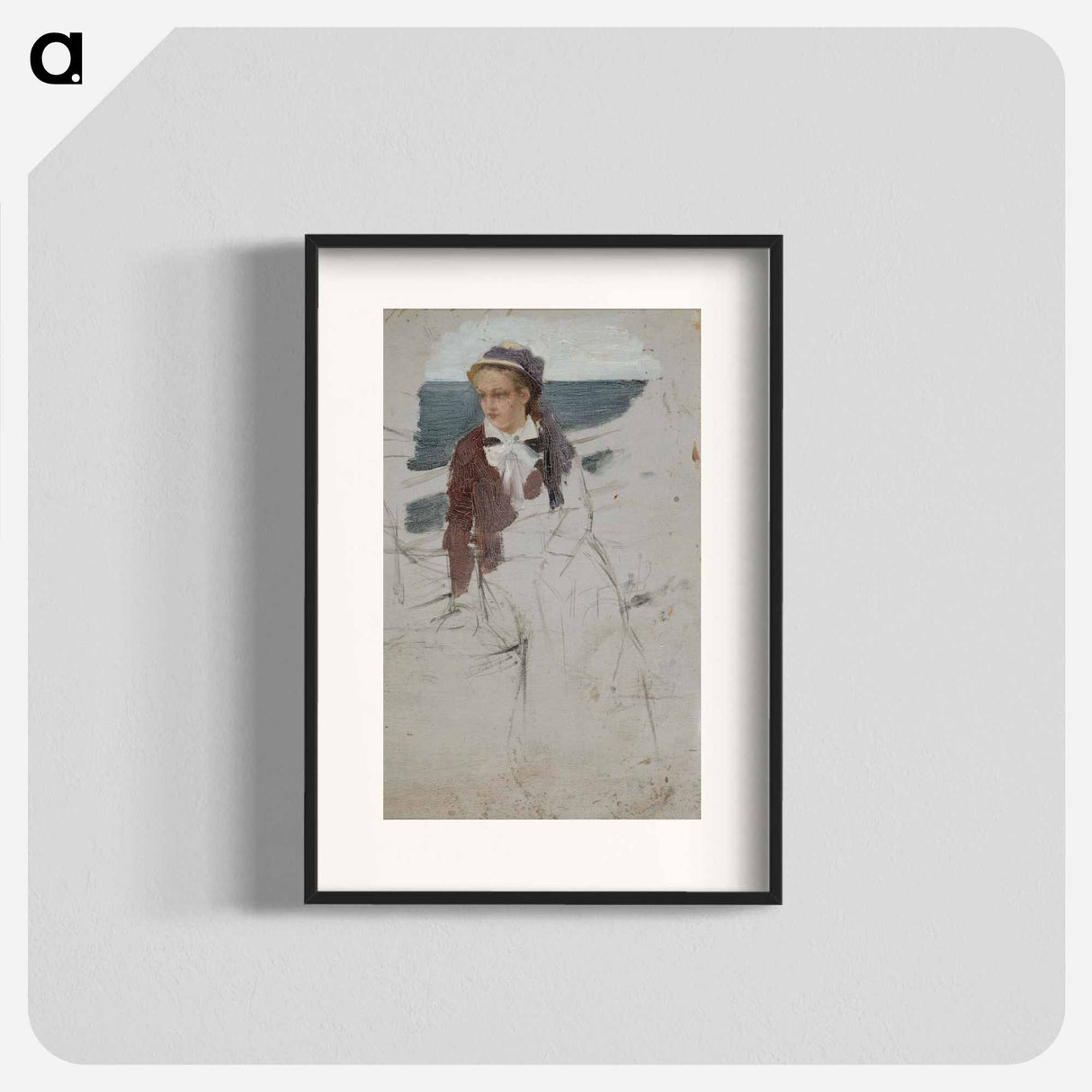 Laivan kaiteen ääressä istuva nainen - アルバート エーデルフェルト Poster.