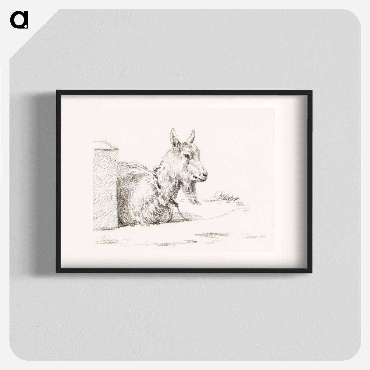 Goat half lying in a pen - Jean Bernard Poster.