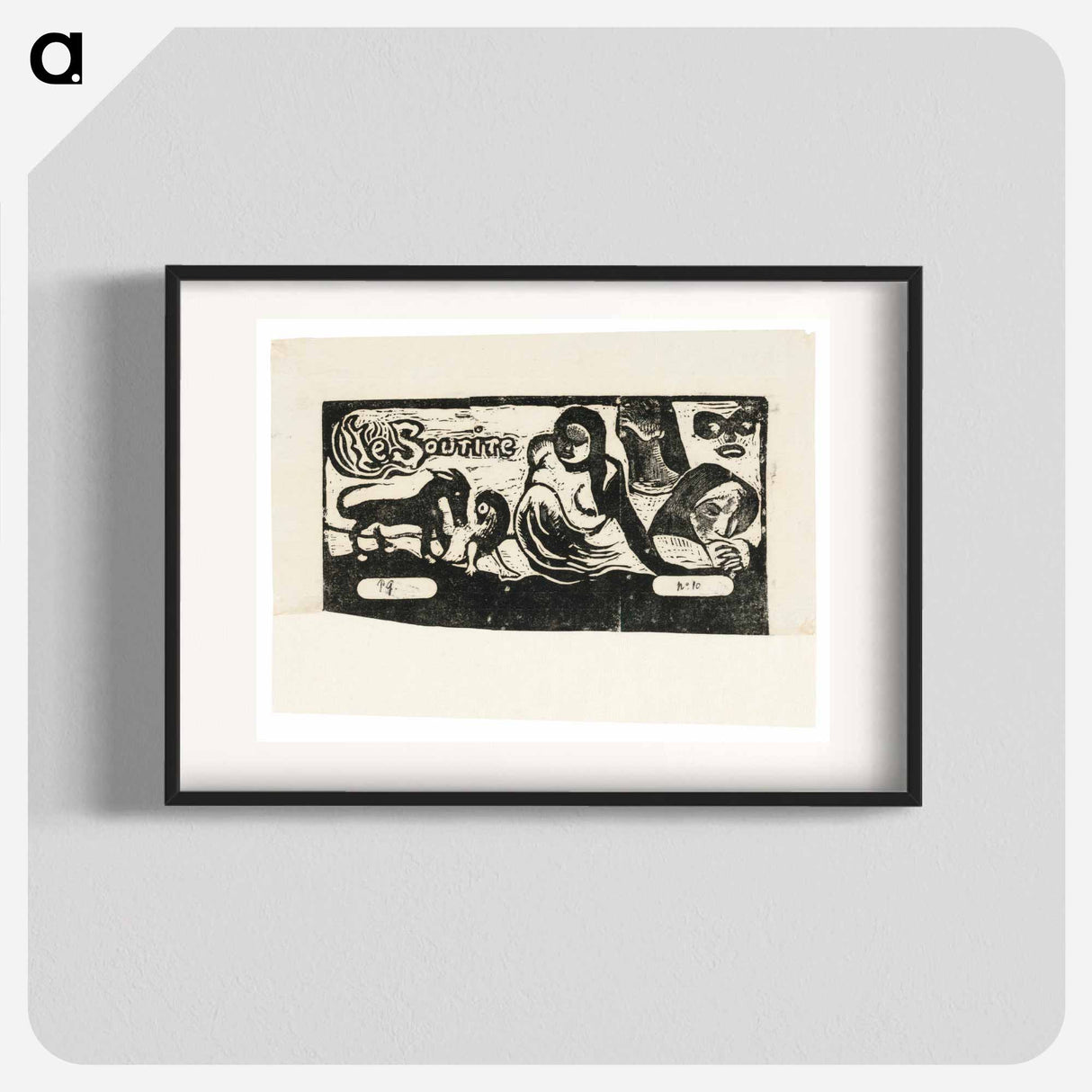 Three People, a Mask, a Fox and a Bird - Paul Gauguin Poster.