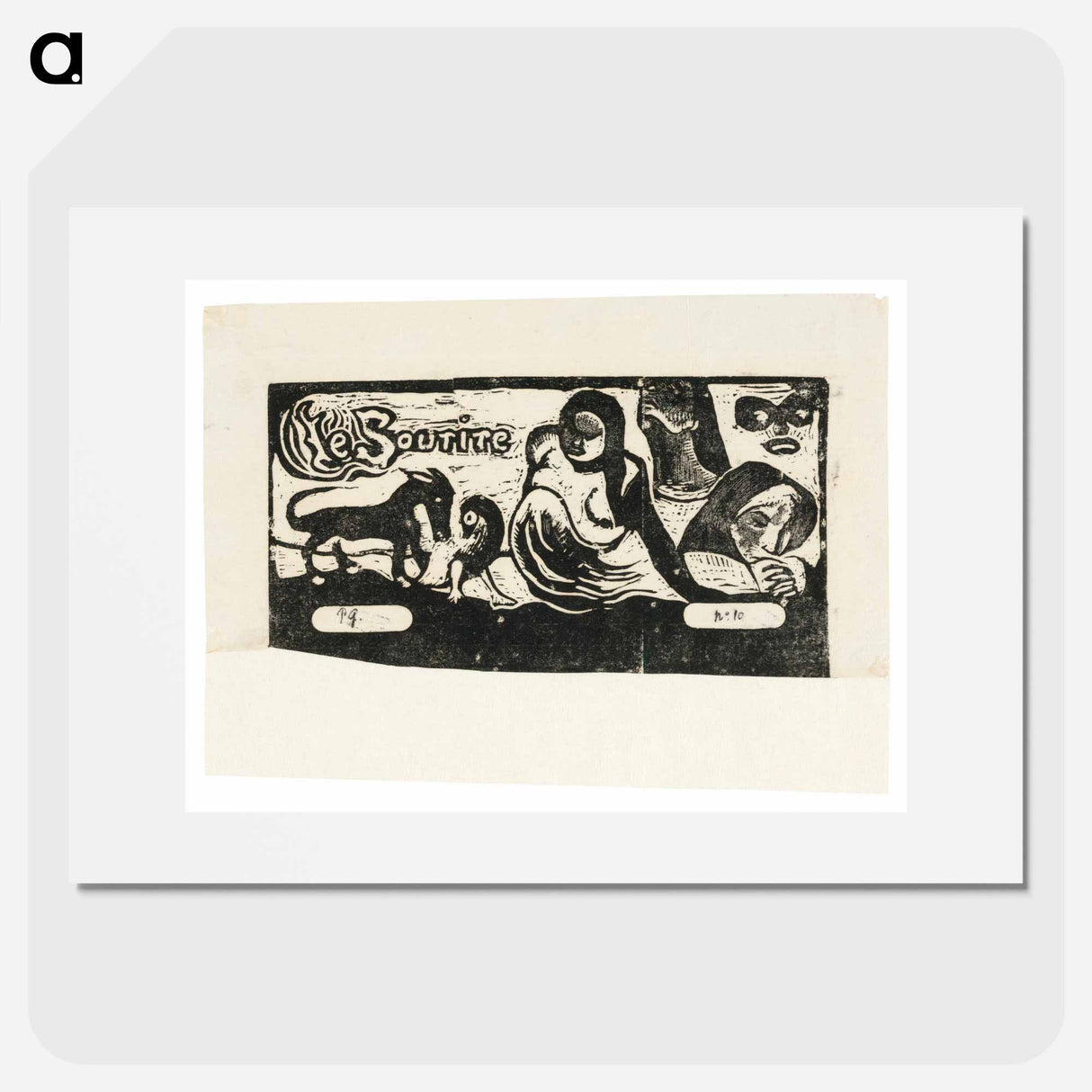 Three People, a Mask, a Fox and a Bird - Paul Gauguin Poster.