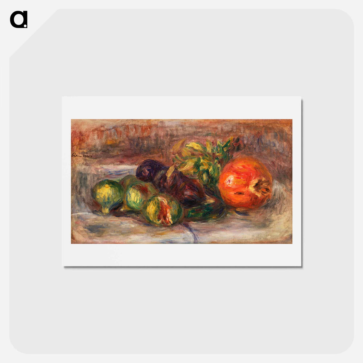 アートポストカード-Pomegranate and Figs - ピエール オーギュスト ルノワール Postcard.