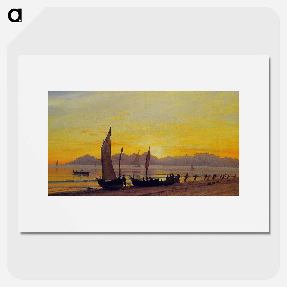 アートポスター-Boats Ashore at Sunset - アルバート ビアスタット Poster.