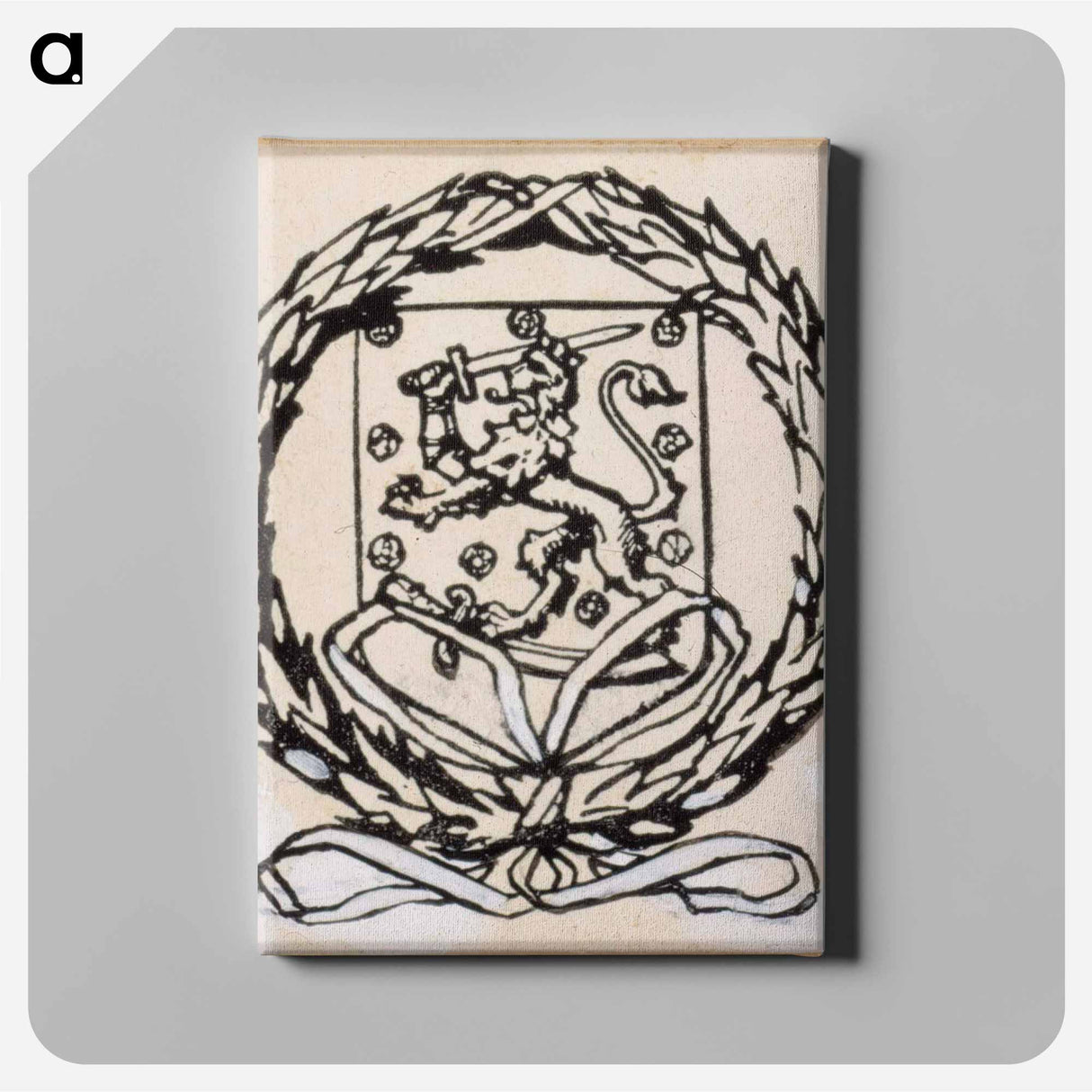 Takakannen somiste, originaalipiirustus vänrikki stoolin tarinain kuvitukseen - アルバート エーデルフェルト Canvas.